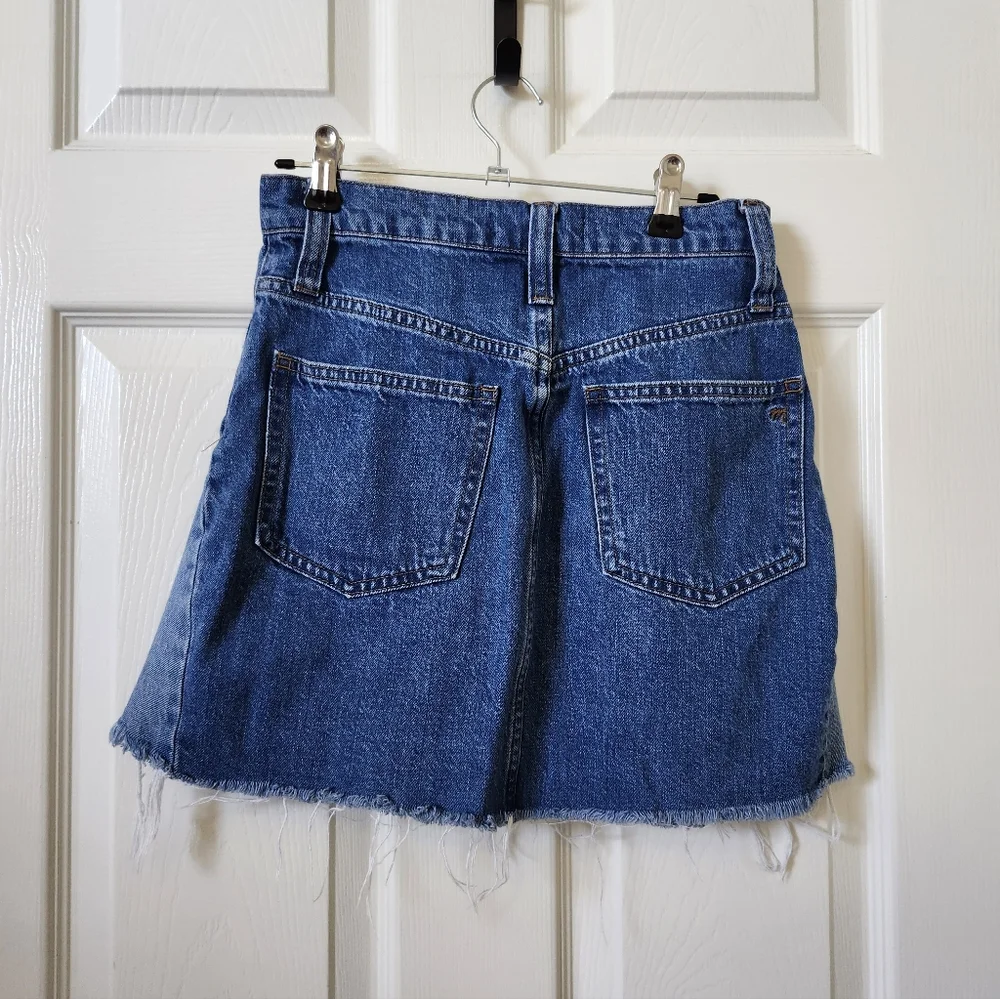 Madewell Two-Tone Denim A-Line Mini Skirt in Blue